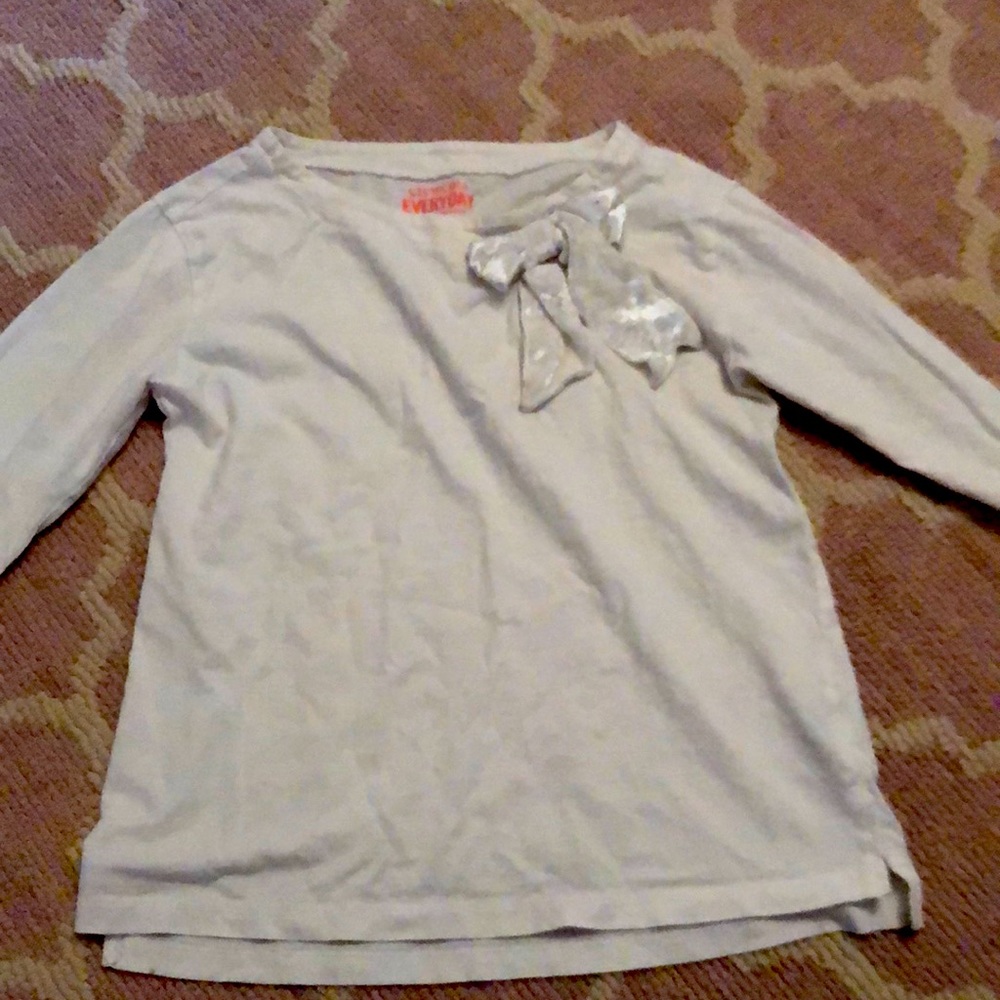 Crewcuts kids size 12 white shirt velvet bow embellishment